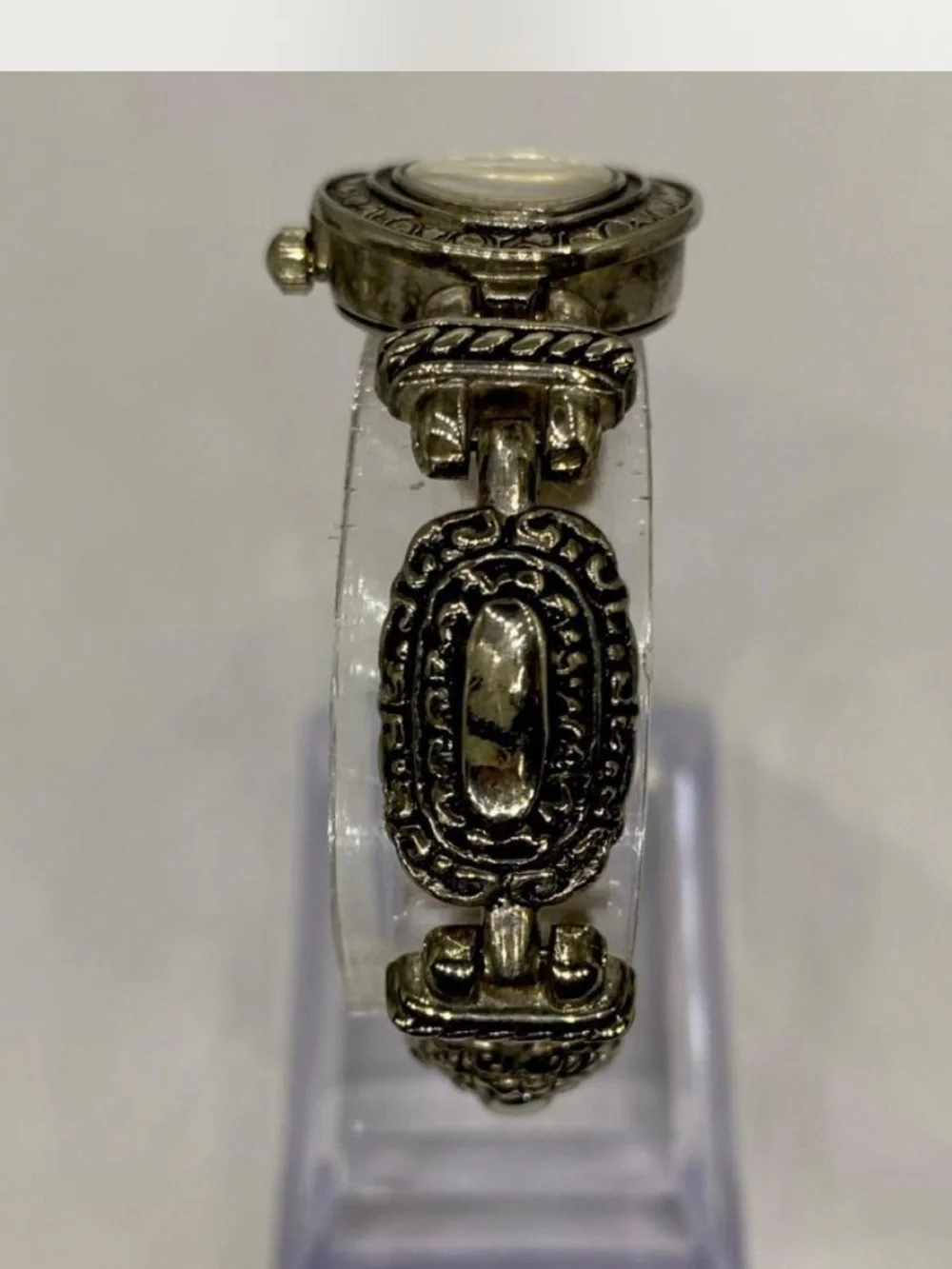 *** Geneva  ^^^ Silver-Tone Ornate Women's Bracelet Watch *